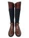 Tory Burch Shoe Size 6.5 Brown & Gray Leather & Wool Round Toe Ankle Strap Boots Brown & Gray / 6.5