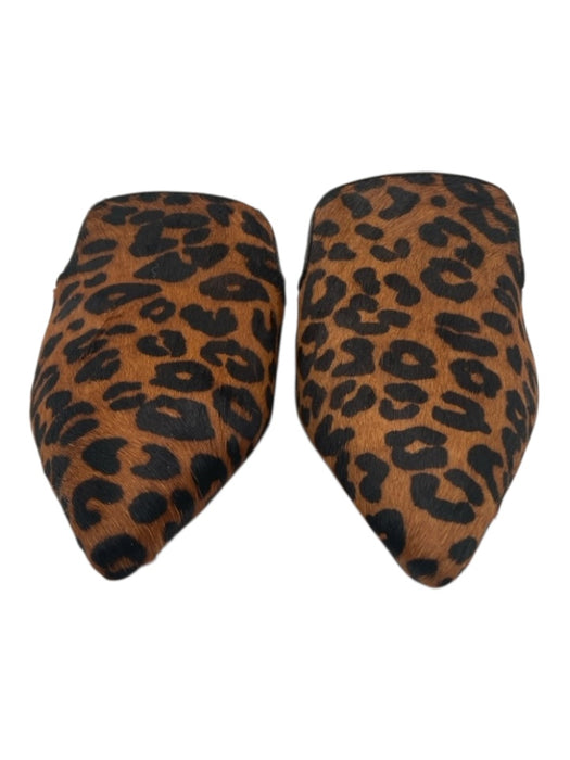 Schutz Shoe Size 6.5 Brown & Black Leather Pointed Toe pony hair Leopard Flats Brown & Black / 6.5