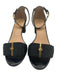 Tory Burch Shoe Size 6 Black Patent Leather open toe Grosgrain Bow Sandals Black / 6