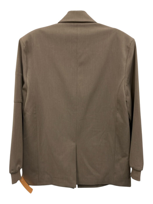 Dolan Size XXS Taupe Poly Blend Zip Pocket Lapels 2 Button Slit Pockets Blazer Taupe / XXS