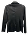 Good American Size 1 Black Poly Blend Faux Leather Shoulder Pads Lapels Blazer Black / 1