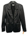 Good American Size 1 Black Poly Blend Faux Leather Shoulder Pads Lapels Blazer Black / 1