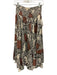 By Anthropologie Size XS Ivory & Multi Poly Blend Smocked Waist Band Skirt Ivory & Multi / XS