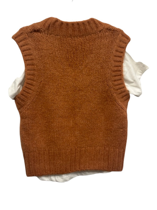 Pilcro Size S Orange & White Acrylic & Polyester Sweater Vest Layered Top Orange & White / S