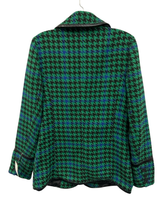 Avec Les Filles Size XS Green & Blue Poly Blend Lapel Double button Blazer Green & Blue / XS