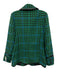 Avec Les Filles Size XS Green & Blue Poly Blend Lapel Double button Blazer Green & Blue / XS
