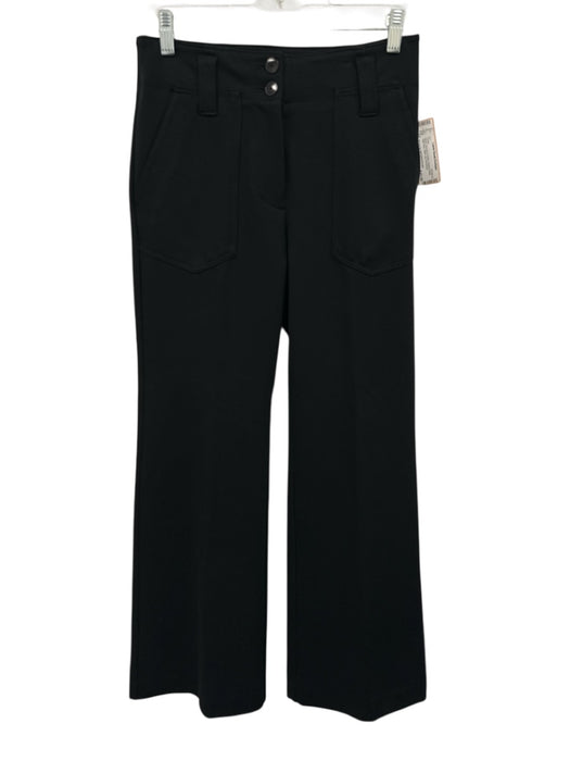 Maeve by ANTHROPOLGIE Size 2 Black Viscose & Nylon Double Button High Rise Pants Black / 2