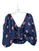 Scanlan Theodore Size 2 Navy Blue, Orange, Pink Polyester Blend Crop Top Navy Blue, Orange, Pink / 2