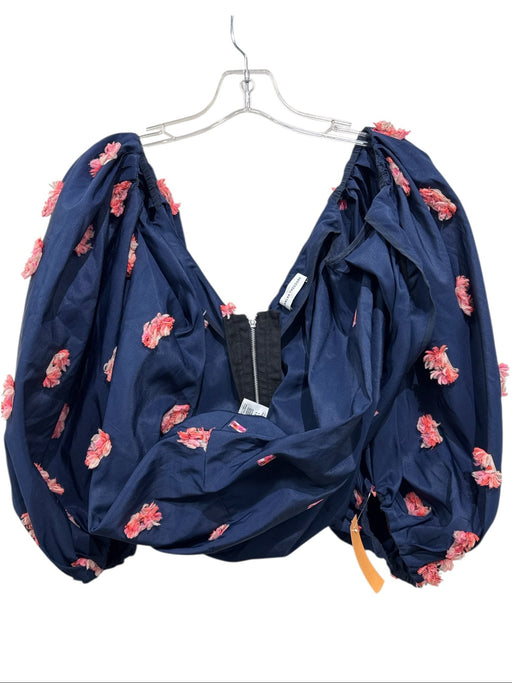 Scanlan Theodore Size 2 Navy Blue, Orange, Pink Polyester Blend Crop Top Navy Blue, Orange, Pink / 2