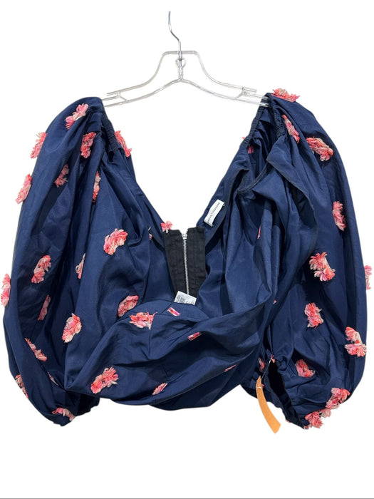 Scanlan Theodore Size 2 Navy Blue, Orange, Pink Polyester Blend Crop Top Navy Blue, Orange, Pink / 2