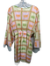 Liliana Meza Size XS Pink, Orange, Green Polyester Satin Crab Long Sleeve Dress Pink, Orange, Green / XS
