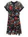 Vone Size 6 Black & Multi Polyester Short Sleeve Floral Embroidery Tiered Dress Black & Multi / 6