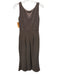 Betsy & Adam Size 6 Taupe Gray Polyester Blend Sleeveless Metallic Thread Dress Taupe Gray / 6