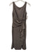 Betsy & Adam Size 6 Taupe Gray Polyester Blend Sleeveless Metallic Thread Dress Taupe Gray / 6