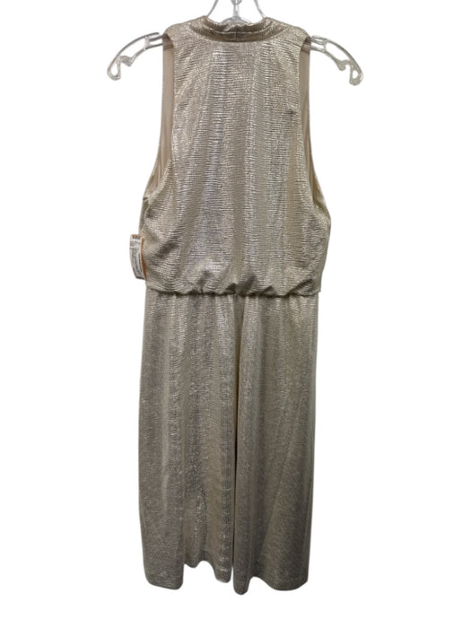 Lauren Ralph Lauren Size 2 Light Gold Sleeveless Metallic Thread Dress Light Gold / 2
