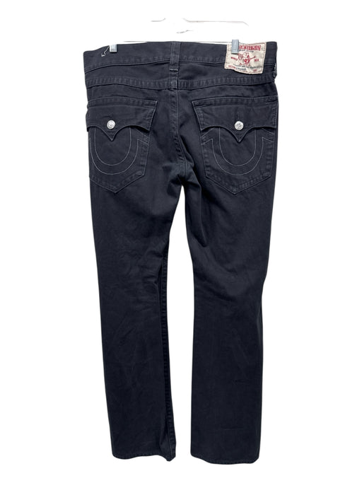 True Religion Size 34 Black Cotton Blend Solid Wide Leg Jean Men's Pants Black / 34