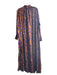 COS Size 10 Brown & Blue Viscose Collared Half Button Long Sleeve Dress Brown & Blue / 10