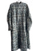 Ann Mashburn Size 10 Blue & Gray Cotton Standing Collar Button Down Dress Blue & Gray / 10