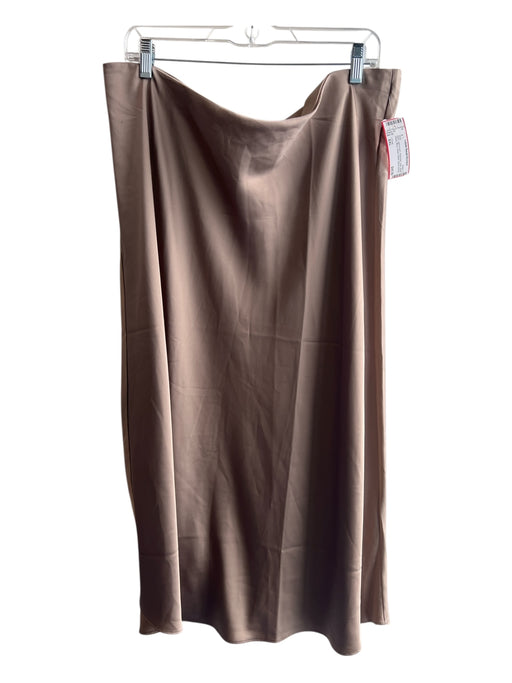 J Crew Size XXL light brown Polyester Satin Elastic Waist Maxi Seam Detail Skirt light brown / XXL