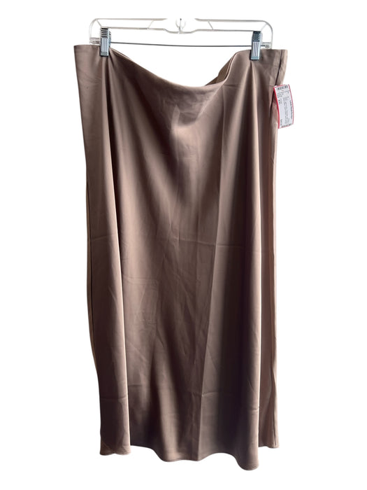 J Crew Size XXL light brown Polyester Satin Elastic Waist Maxi Seam Detail Skirt light brown / XXL