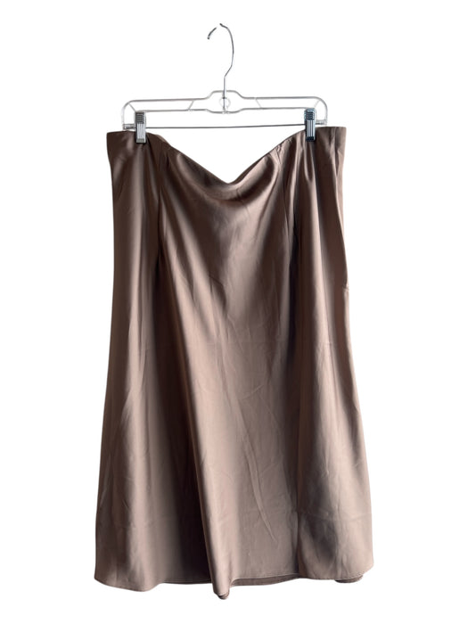 J Crew Size XXL light brown Polyester Satin Elastic Waist Maxi Seam Detail Skirt light brown / XXL