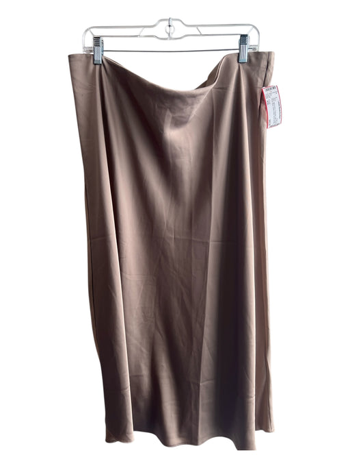 J Crew Size XXL light brown Polyester Satin Elastic Waist Maxi Seam Detail Skirt light brown / XXL