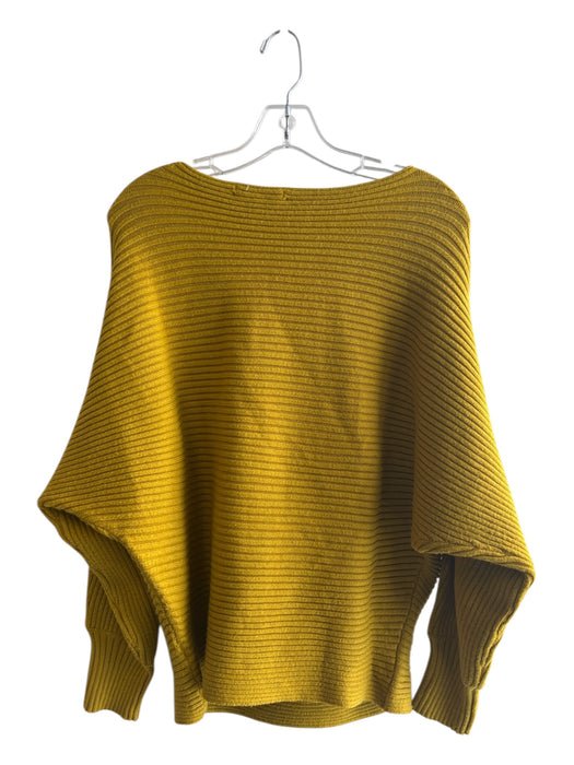 By Anthropologie Size L Mustard Yellow Viscose Blend Wide Neck Sweater Mustard Yellow / L