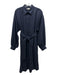 Ann Mashburn Size L Navy Wool Blend Long Sleeve Button Up & Collar Dress Navy / L