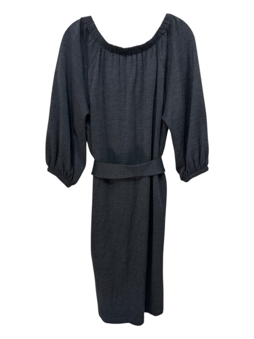 Ann Mashburn Size XL Dark Gray Wool Blend Long Sleeve Elastic Neck Dress Dark Gray / XL