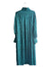 COS Size 10 Green & Blue Viscose Collared Half Button Long Sleeve Dress Green & Blue / 10