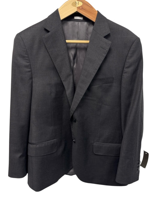 Peter Millar Dark Gray Wool Solid 2 Button Men's Suit Dark Gray / 44r