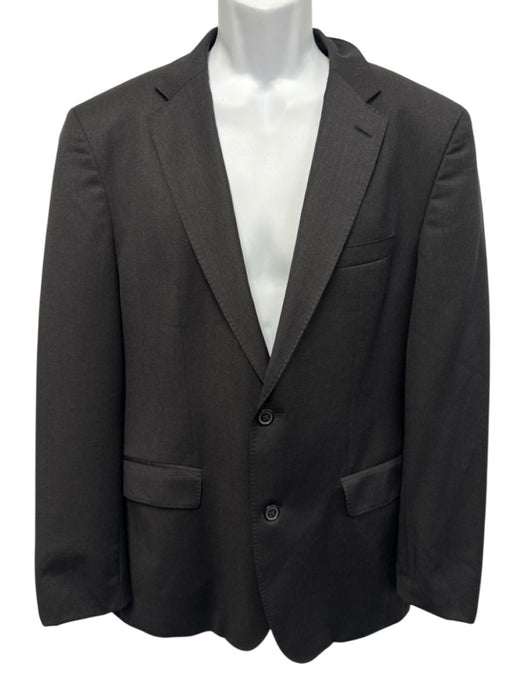 Boss Dark Gray Wool Solid 2 Button Men's Suit Dark Gray / 40R