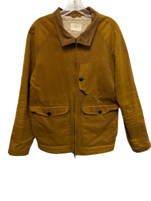 Billy Reid Size M Yellow Cotton Solid Waxed Fur Lining Men's Jacket Yellow / M