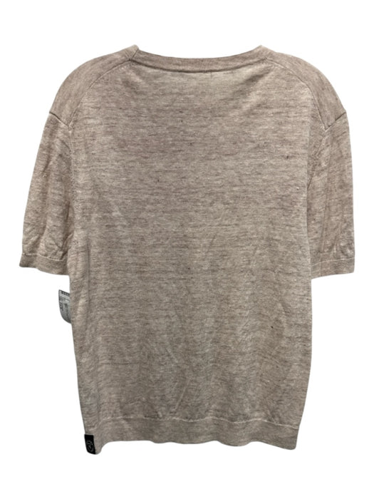 Todd Snyder Size Est M Beige Linen Solid Men's Short Sleeve Beige / Est M