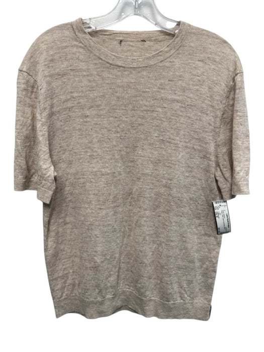 Todd Snyder Size Est M Beige Linen Solid Men's Short Sleeve Beige / Est M
