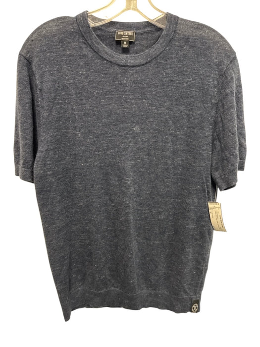 Todd Snyder Size M Navy Blue Linen Solid Men's Short Sleeve Navy Blue / M
