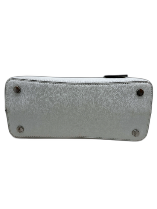 Kate Spade White & Taupe Pebble Leather Cross Body Silver Hardware Bag White & Taupe / Small