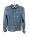 Sezane Size S / 34 Blue & White Cotton Denim Embroidered Flowers Long Sleeve Top Blue & White / S / 34