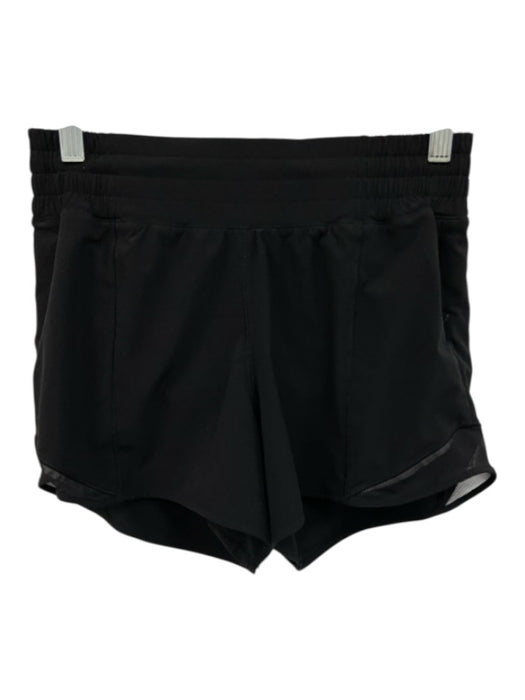 Lululemon Size Est S Black Elastic Waistband Athletic Mesh Detail Mini Shorts Black / Est S