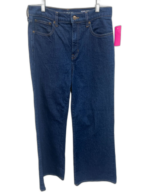 J Crew Size 27 Medium Wash Cotton Blend High Rise Wide Leg Zip & Button Jeans Medium Wash / 27
