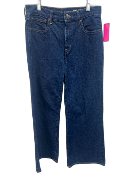 J Crew Size 27 Medium Wash Cotton Blend High Rise Wide Leg Zip & Button Jeans Medium Wash / 27