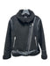 Zara Size Medium Black Polyester Blend Sherpa Silver Hardware Moto Jacket Black / Medium