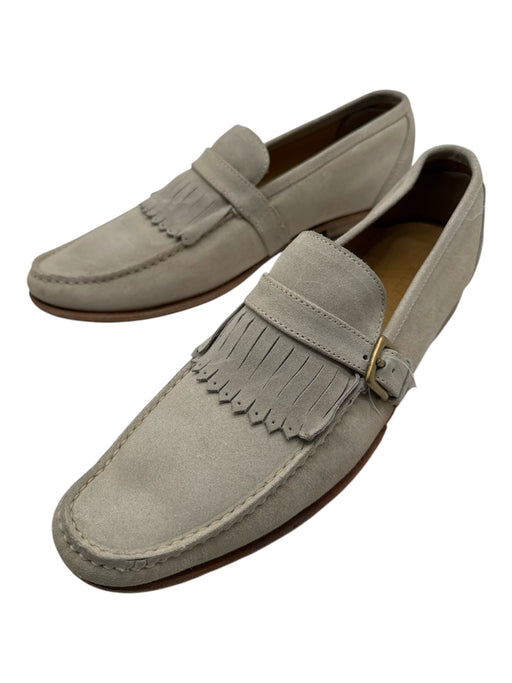 Billy Reid Shoe Size 8 Off White Suede Solid Dress Tassel Men's Shoes Off White / 8