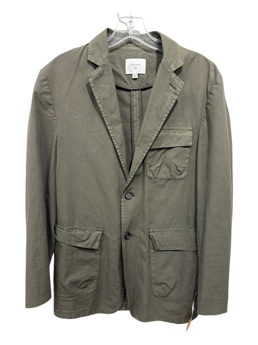 Billy Reid Olive Green Cotton Solid 2 Button Men's Blazer Olive Green / 38