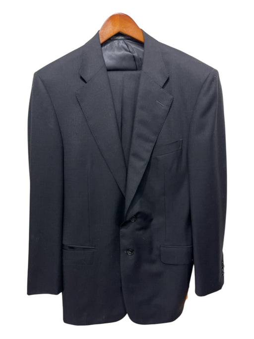 Zegna Dark Gray Wool Blend Grid 2 Button Men's Suit Dark Gray / 50