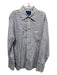 Facconable Size M White & Blue Linen Blend Plaid Button up Long Sleeve Shirt White & Blue / M
