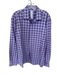 Bugatchi Size Est M Purple & White Cotton Grid Button Down Men's Shirt Purple & White / Est M