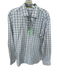 Bugatchi Size Est M White & Gray Cotton Grid Button Down Men's Shirt White & Gray / Est M