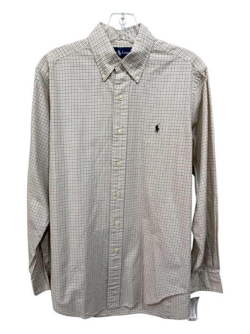 Ralph Lauren Size S Beige & Multi Color Cotton Grid Button up Long Sleeve Shirt Beige & Multi Color / S