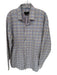 Bugatchi Size 16.5 Yellow & Blue Cotton Blend Grid Button Down Men's Shirt Yellow & Blue / 16.5